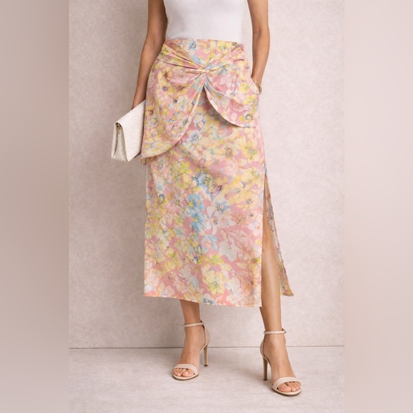 Là Fuori Dresses & Skirts - LA FUORI 100% Silk Floral Skirt NWOT